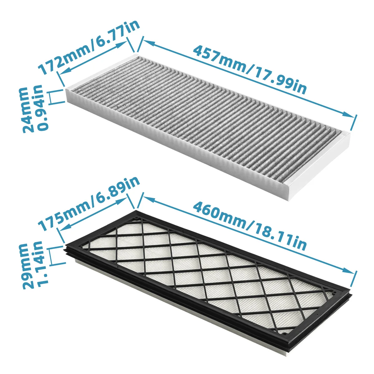  Lanke Cabin Air Filter HEPA Intake Filter Replacement Kit With Activated Carbon Fit For Tesla Model Y, 1107681-00-A, MK8320-2