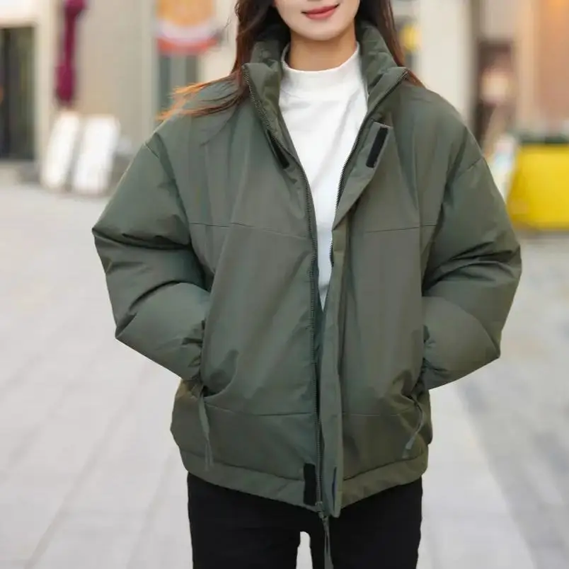 

Утепленная хлопковая куртка с воротником-стойкой, повседневная теплая зимняя верхняя одежда для пар MY8808, вязаный свитер Cleanfit Sle