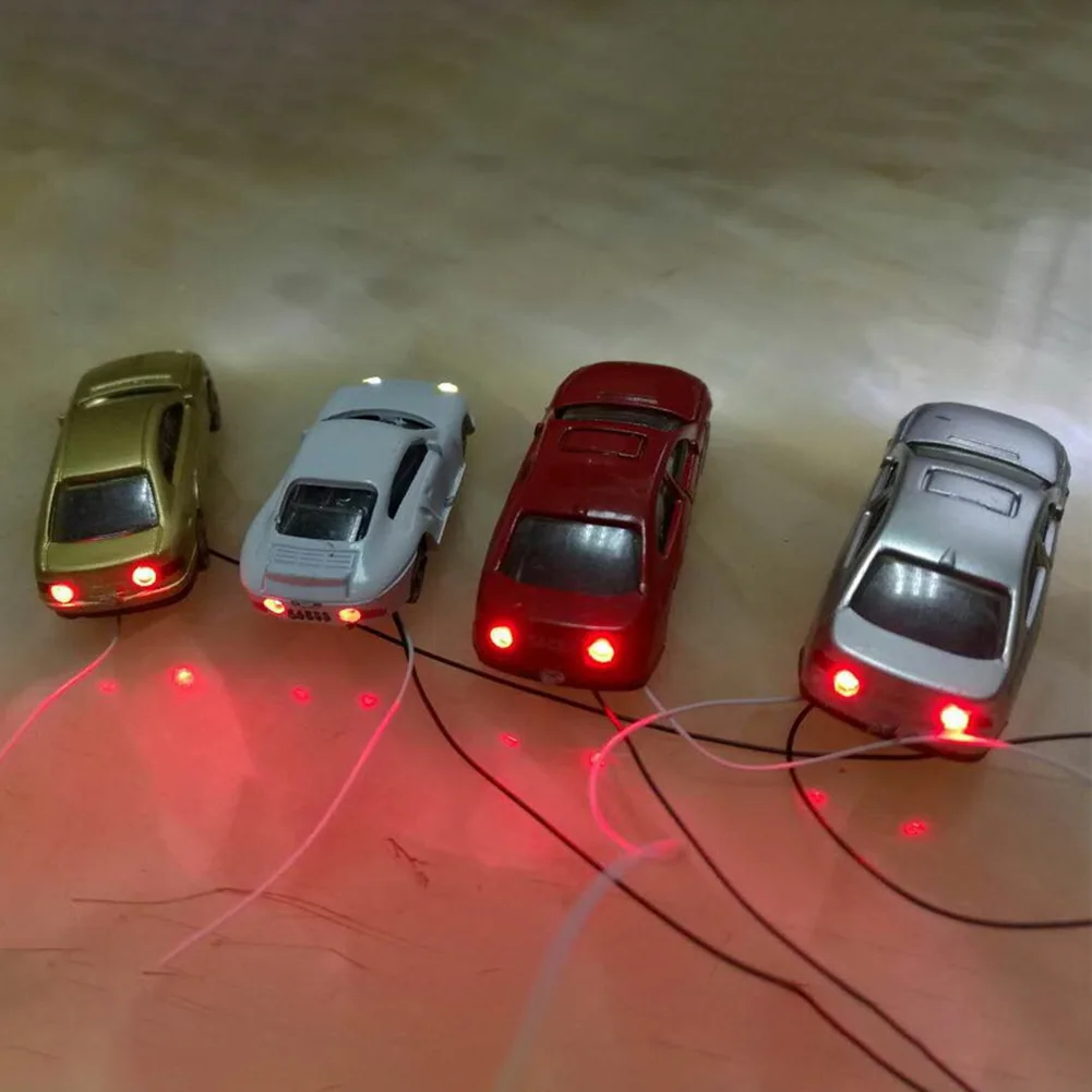 10Pcs Color Model Car Can Light Up N Scale Model Railway Scene Street Layout Building & Construction Toy Model Building