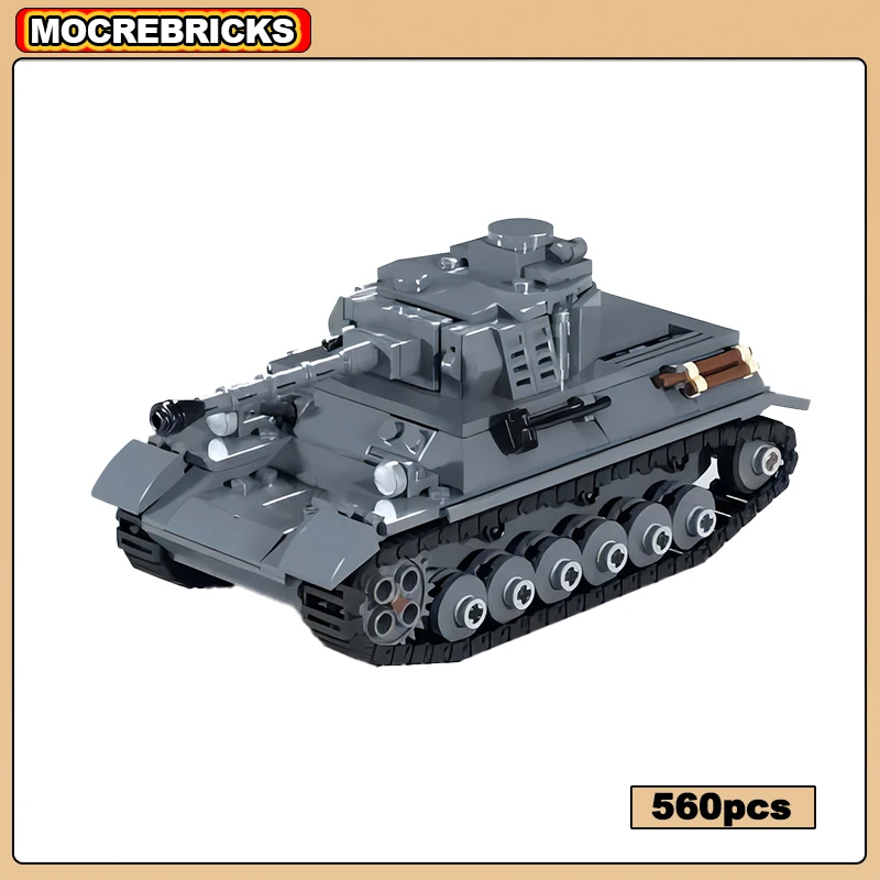 MOC Building Blocks Panzer III/IV German MIlitary Middle Tank Transport Armored Vehicle Technology Weapon Kid‘s Bricks Toys Sets