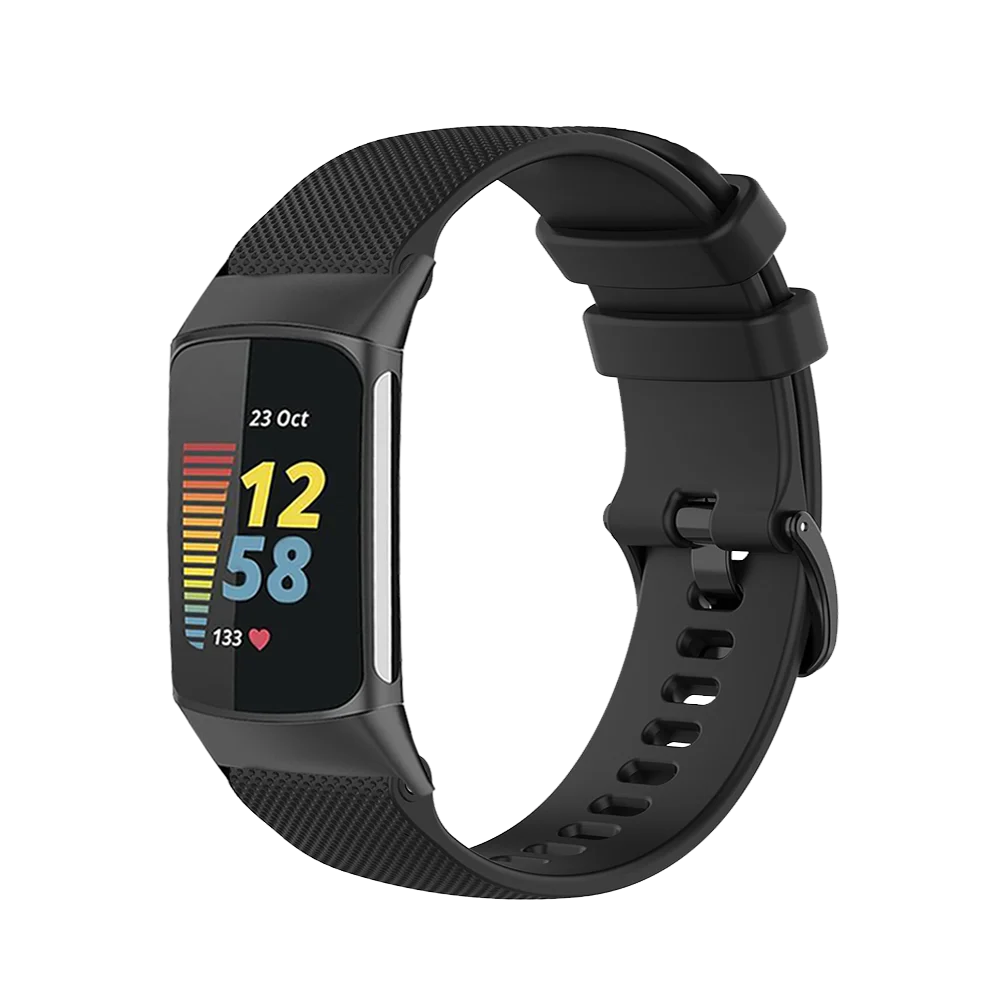 

Fitbit Charge 3 4 5 Small Checkered Silicone Watch Strap Quick Release Soft Adjustable Fashion Sport Band with Anti-Slip Design
