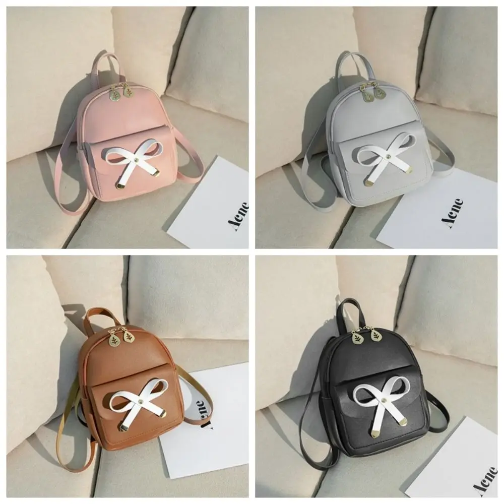 

Sweet Cute Women Mini Backpack Fashion Graceful Big Bow-knot Backpack Large Capacity Versatile Shoulder Bag Attend School