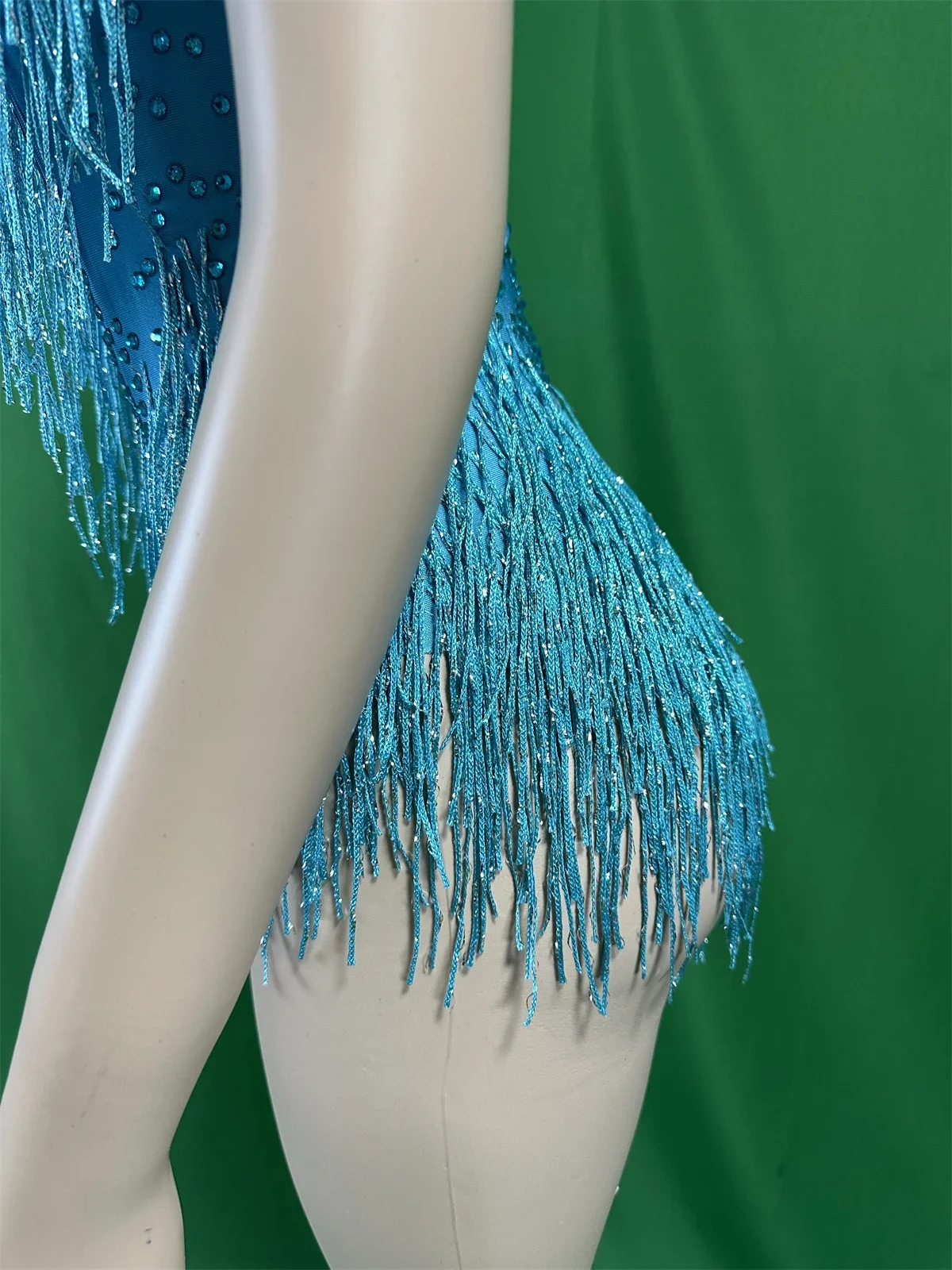 Damskie body z odkrytymi plecami, zdobione cyrkoniami i frędzlami, błyszczące stroje taneczne z frędzlami, kostiumy królowej cheerleaderek na powrót do szkoły, 2025