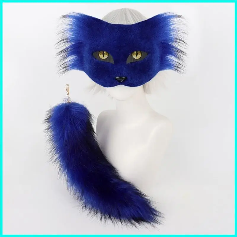 테마 파티 동물 마스크 테일 세트 할로윈 의상 액세서리 여자 소녀