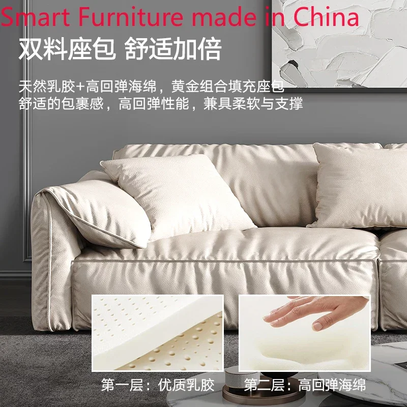 

Sofa, living room, elephant ears, Italian minimalist technology, simple fabric, modern corner furniture with noble consorts