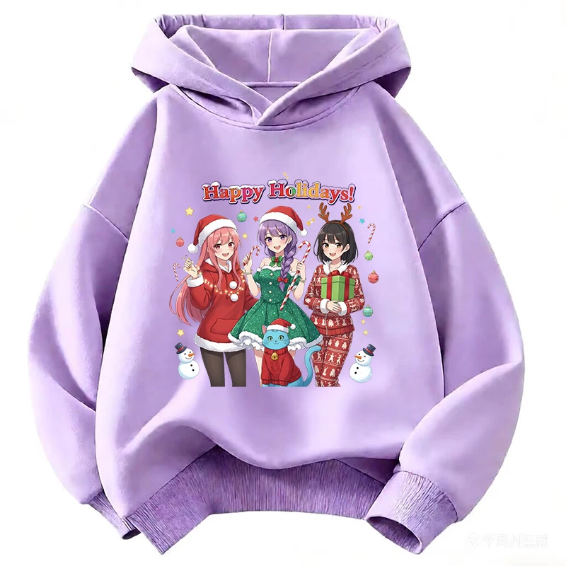 2026 New Kids Kawaii Hoodie,Three Girls Sweatshirt,2026 Movie Design,Fashionable Casual Tops,Boys and Girls Christmas Sweatshirt