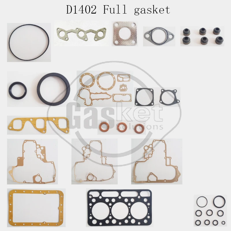 For kubota D1402 engine Full gasket with cylinder head gasket 1 Set