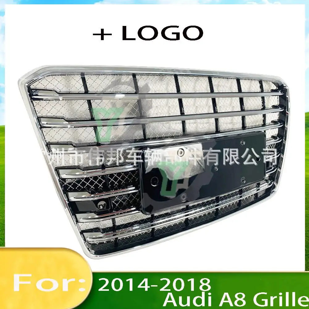 For Audi A8/A8L 2015 2016 2017 2018 Car Front Bumper Grille Centre Panel Styling Upper Grill (Modify For W12 style)