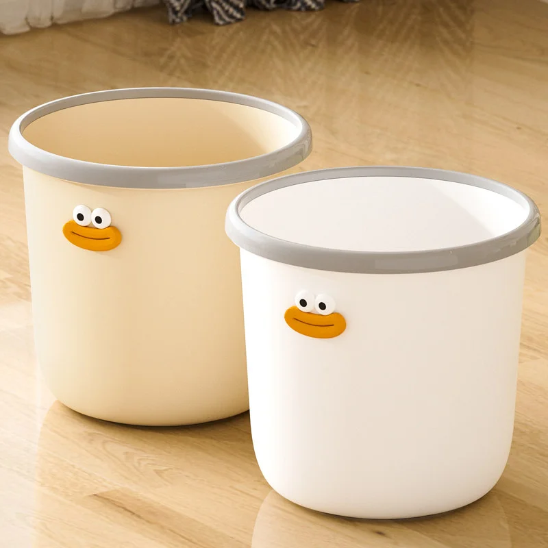 

Large Capacity Cream Style Trash Can for Kitchen Bathroom Living Room High Aesthetic Value Suitable for Home Office Dormitory