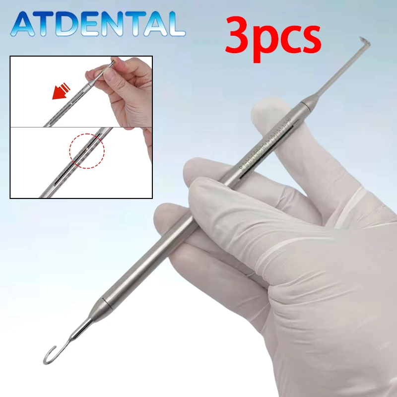 

3pcs Autoclavable Dental Dynamometer Tension Meter: Orthodontic Elastic Bands Force Gauge for Braces Stress Measurement Tool
