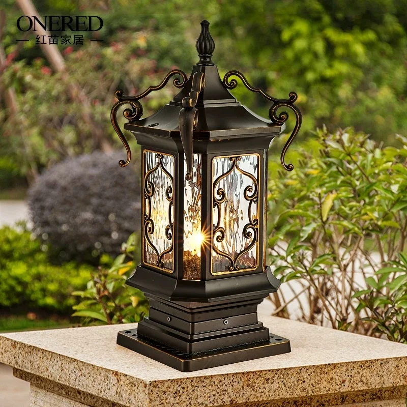 Outdoor column head light, gate post, courtyard light, landscape garden villa exterior waterproof yard wall light, exterior wall