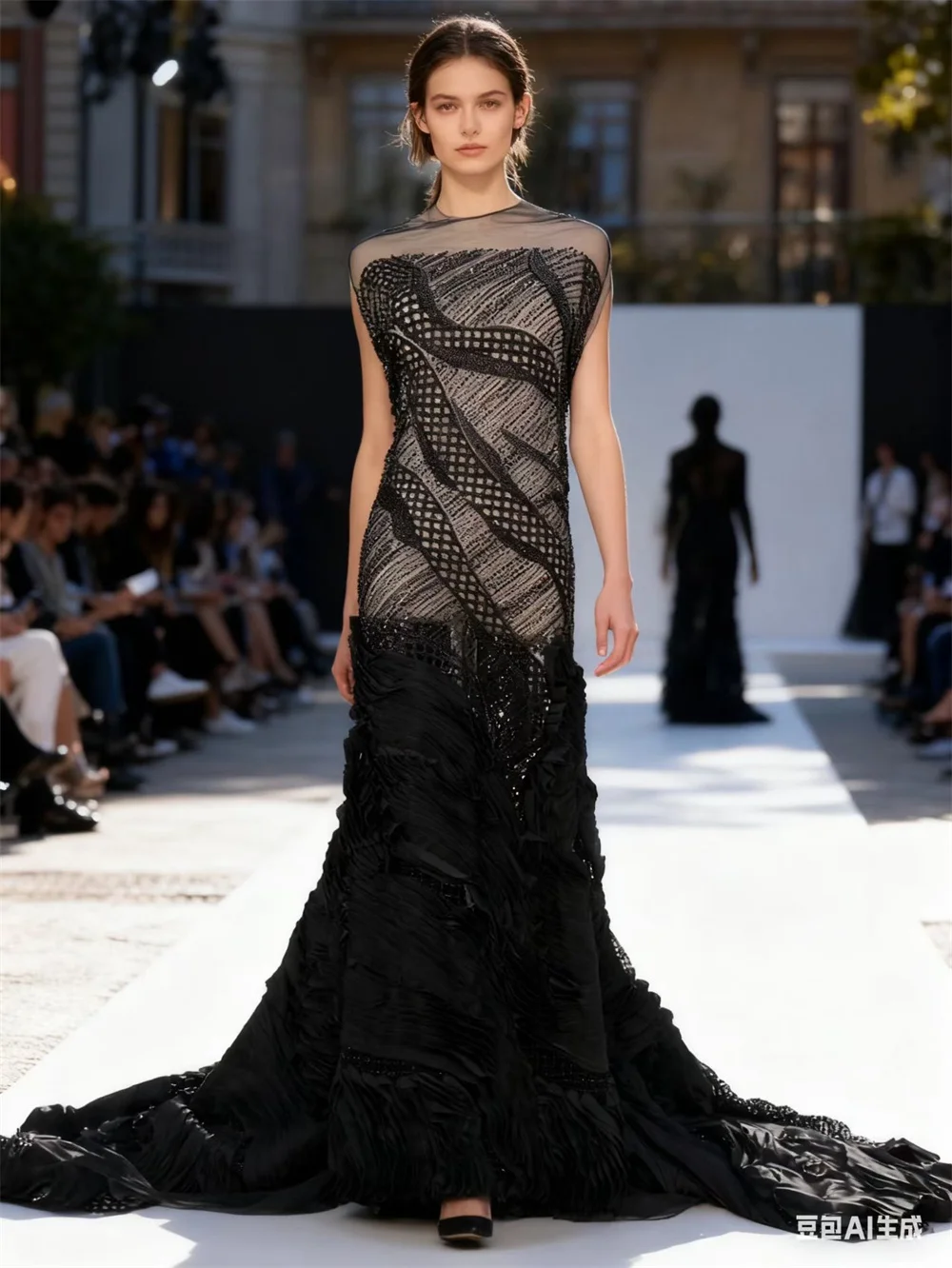 

Черная новейшая африканская 3D кружевная ткань с вышивкой, французское кружево с пайетками и бисером, нигерийский тюлевый кружевной материал для свадебных платьев M302-1