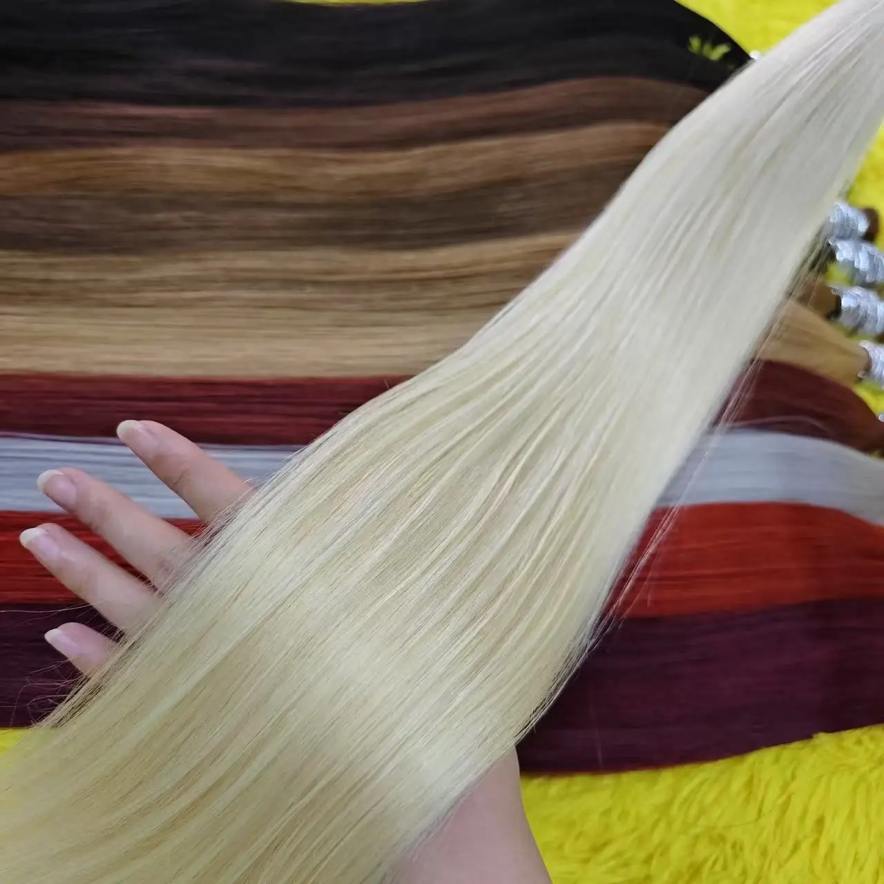 レミー人毛バルクヘア 100% バージン人毛エクステ ナチュラルストレート 18インチ人毛バルクヘア 女性用 編み込み用 各種カラー