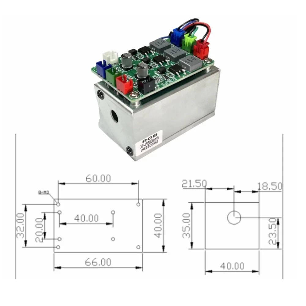 Imagem -05 - Módulo Laser a Cores Sintético Tricolor Vermelho Verde Azul Branco Ttl Rgb 500mw 1w 2w 3w