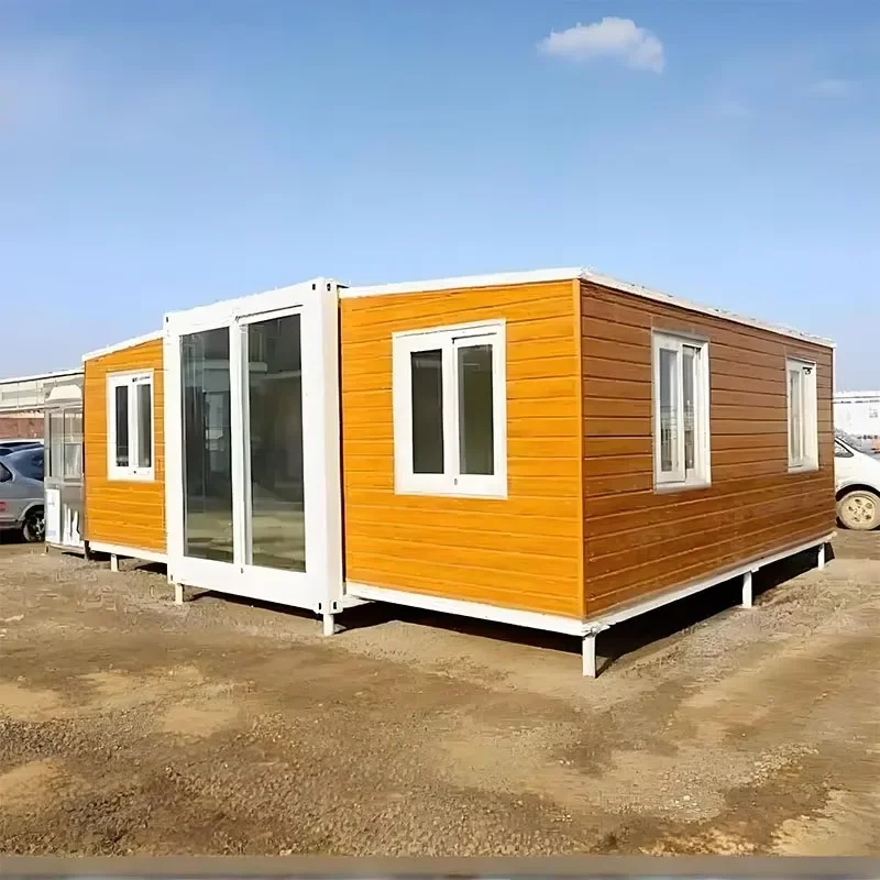 Tiny House Prefab Modular Grey 40ft Expandable Container House Office Prefab Expandable Mobile Home with Toilet Bathroom Kitchen