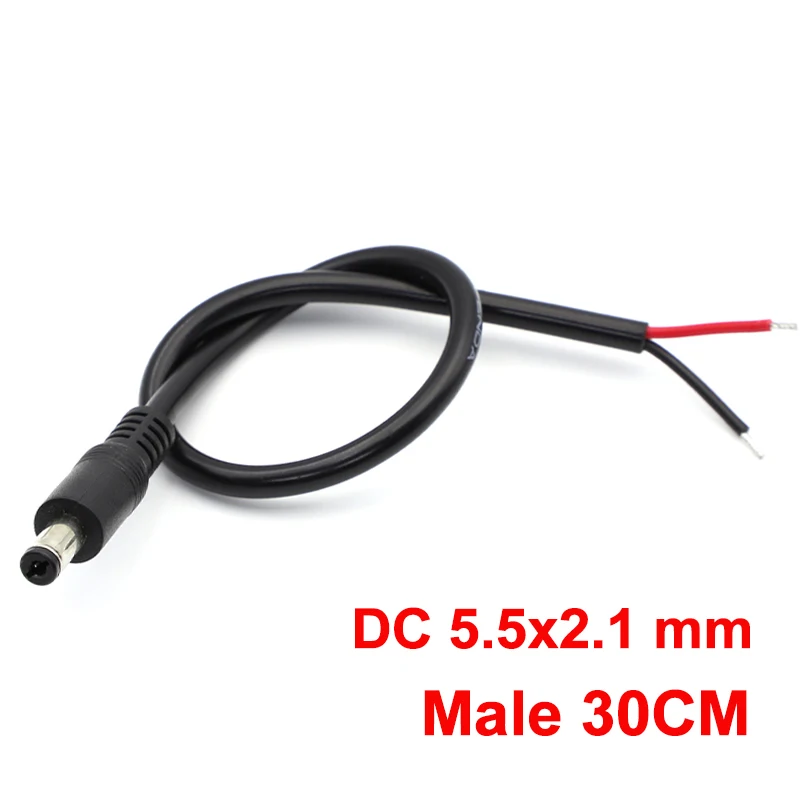 1/2/5 Stuks 18AWG 5.5x2.1mm DC Mannelijke of Vrouwelijke Stekker Kabel Jack Adapter Connector 12V 10A Voeding Snoeren DIY Voor CCTV LED