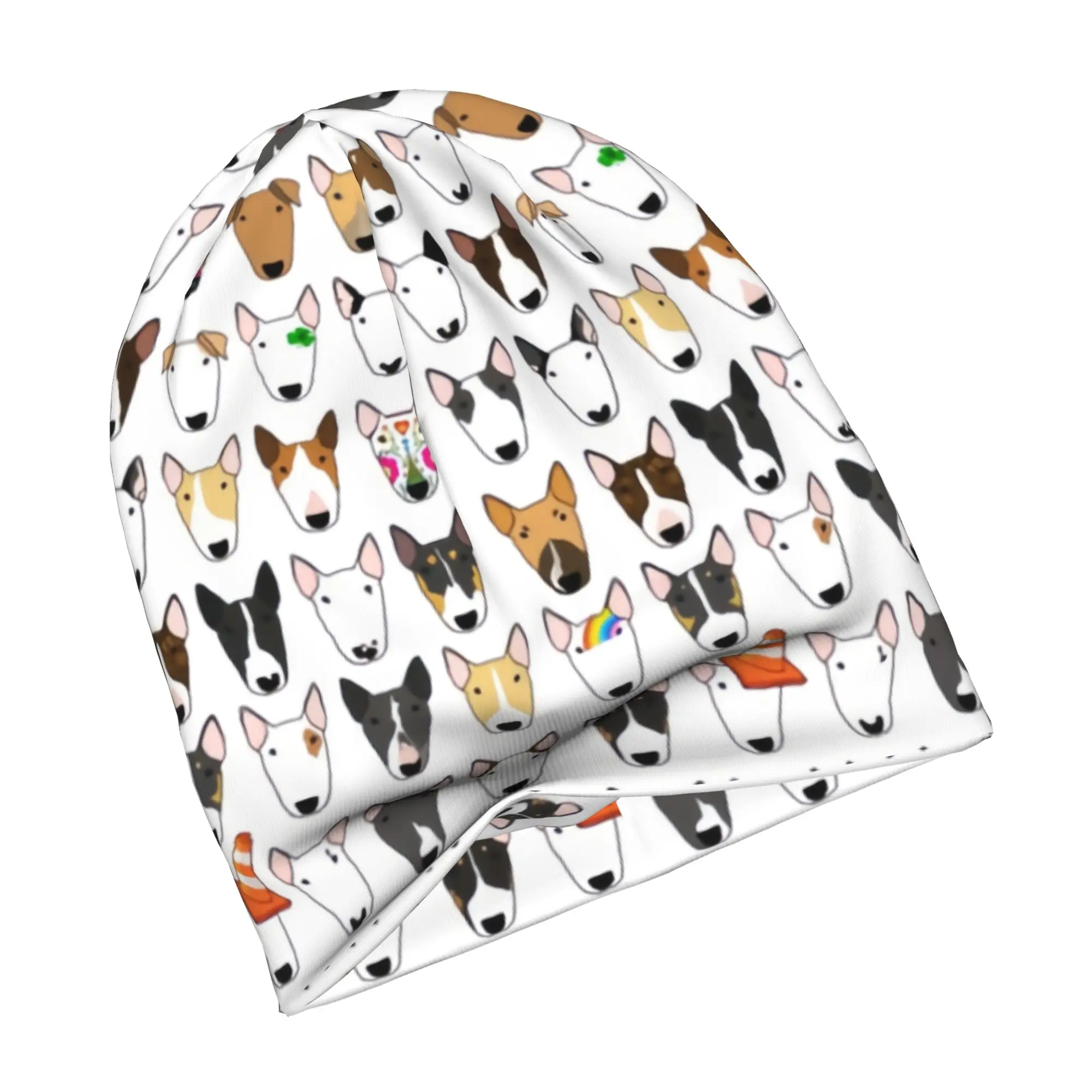 Multi Bull Repeat  Bonnet Hats  Cool Knitting Hat For Women Men Autumn Winter Warm Dog Lover Bull Terrier  Skullies Beanies Caps