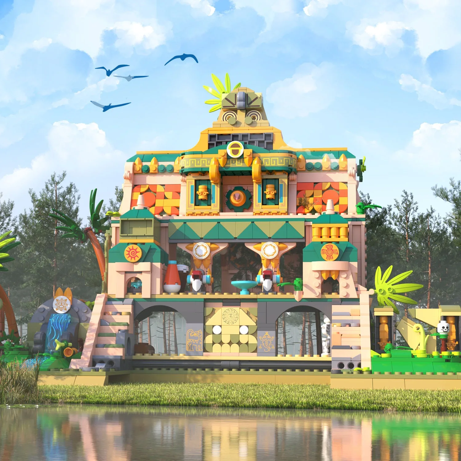 MOC The Lost Temple Site of Ancient Cilture Modle Building Block High Tech Kit Street Scene House Bricks Puzzle DIY Toy Kid Gift