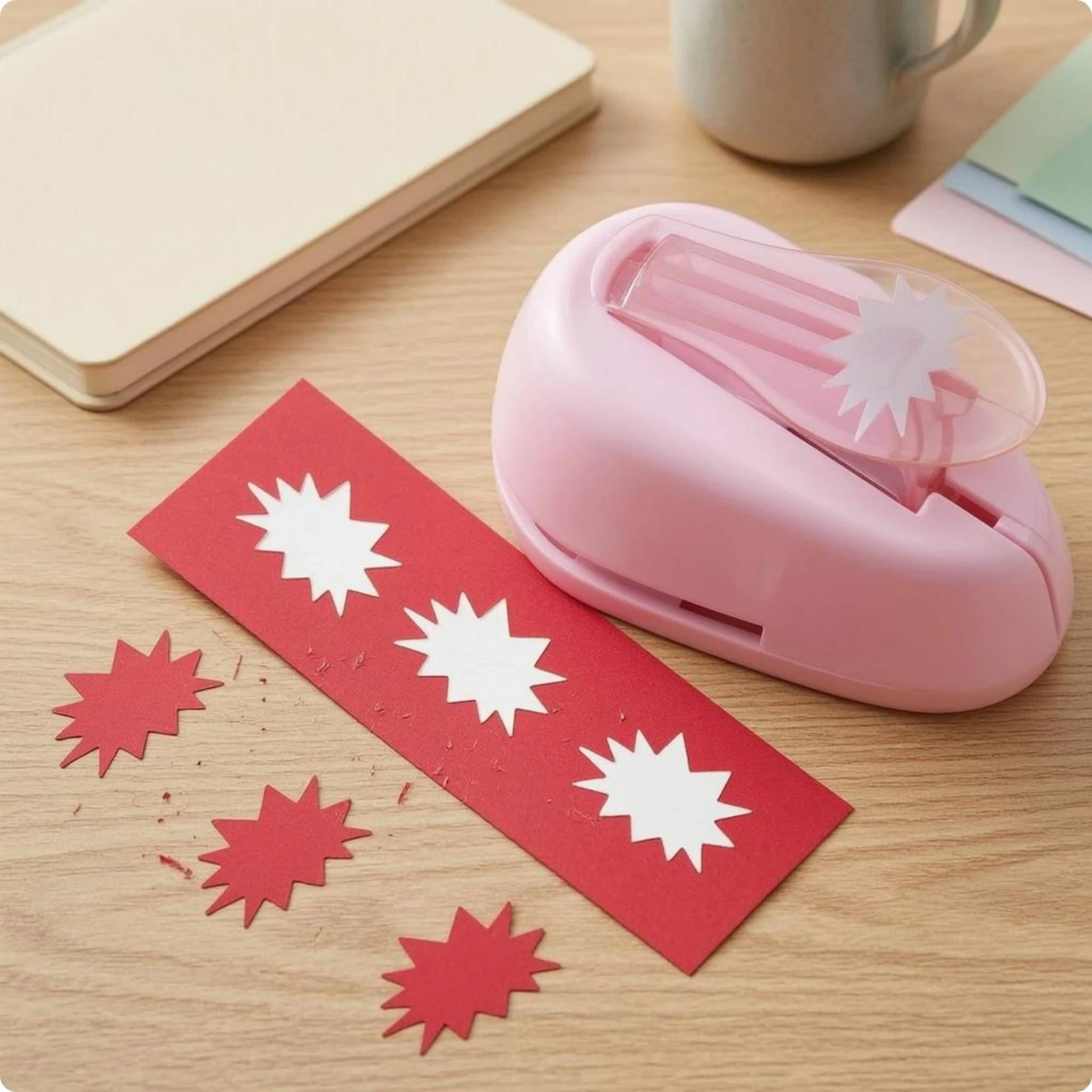 

Starburst Paper Punch Scrapbooking Starburst Punch Craft Tool Handheld Pink