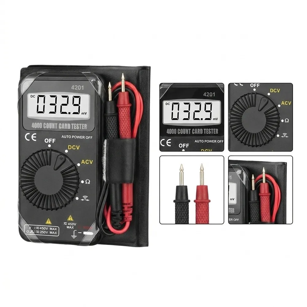 4201 Digital Multimeter with Auto Ranging Capability for AC/DC Voltage Resistance Diode Test and Continuity Verification