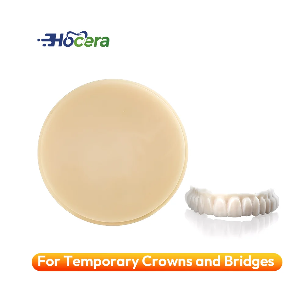 

Monolayer PMMA Dental Disc 98mm Preshaded Monochrome Resin Blocks for CADCAM System Dental Lab Temporary Crown Bridge Materials