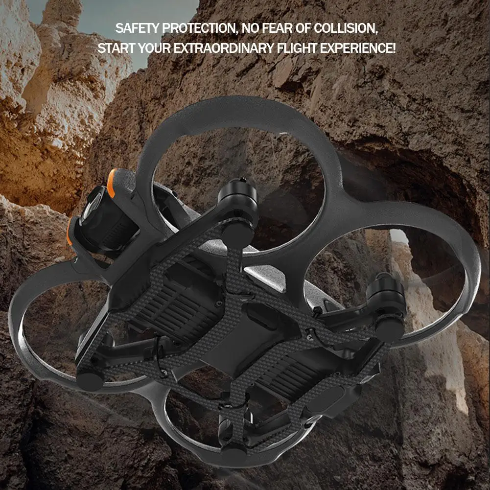 Accesorios para drones DJI Avata 2, armadura de chasis, fibra de carbono, Protector anticolisión, parachoques, chasis, protección contra impactos