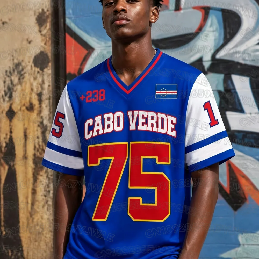 Summer Men's Women's Cape Verde Soccer Fans Soccer Jersey Fans Game Day Outfit Short Sleeve T-shirt Tops  Streetwear Jersey