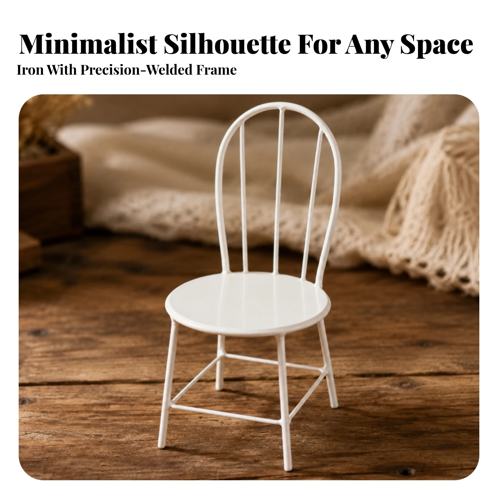 Iron Doll Chair Lightweight Miniature Iron Chair Furniture Compact Space-Saving for Collectors, Dollhouse, Photography Props
