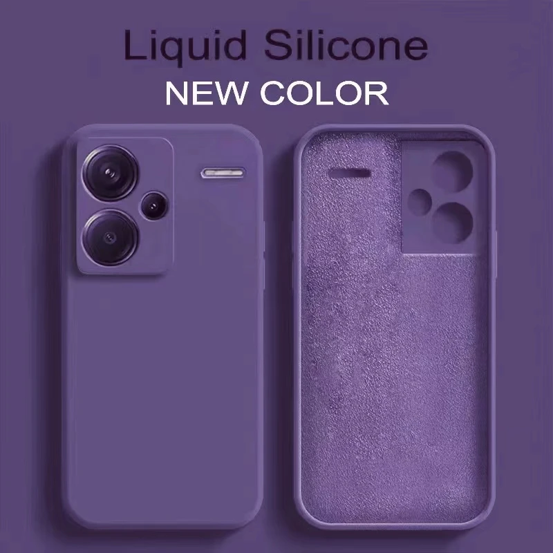 Coque de téléphone en silicone liquide de luxe pour Xiaomi, coque souple antichoc, Redmi Note 13 Pro Plus 5G