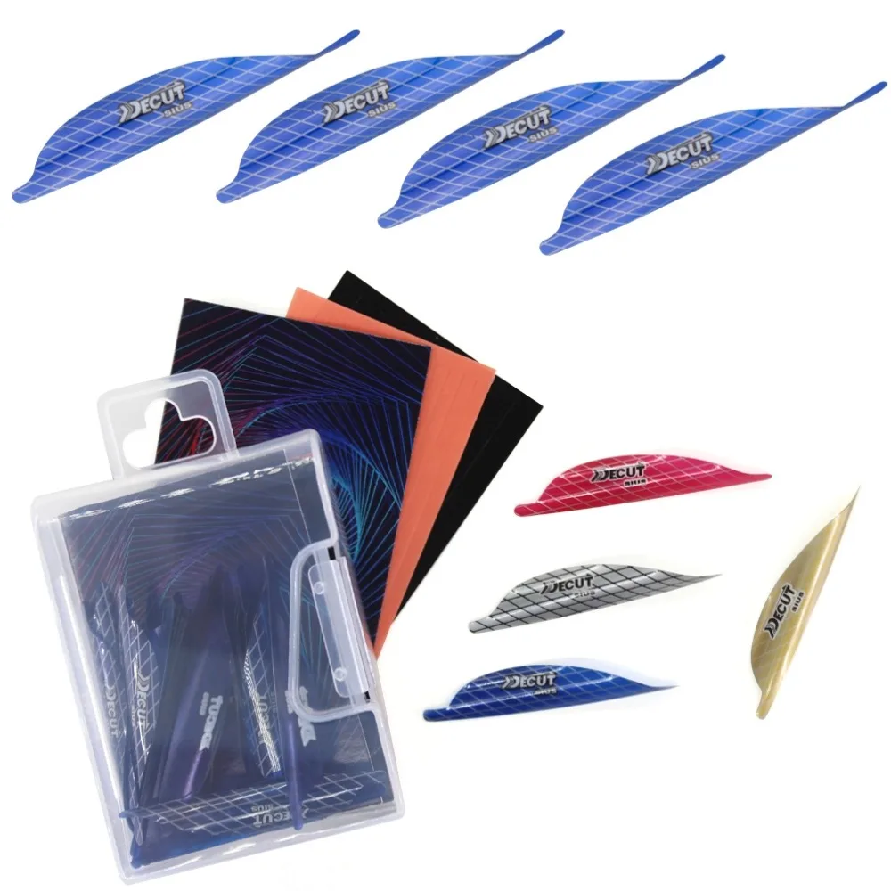 

1.56/1.75/2inch Spiral Vanes Archery Spin Fleching 50pcs Feather Carbon Arrow DIY Fletches For Bow Hunting Shooting Target Acc