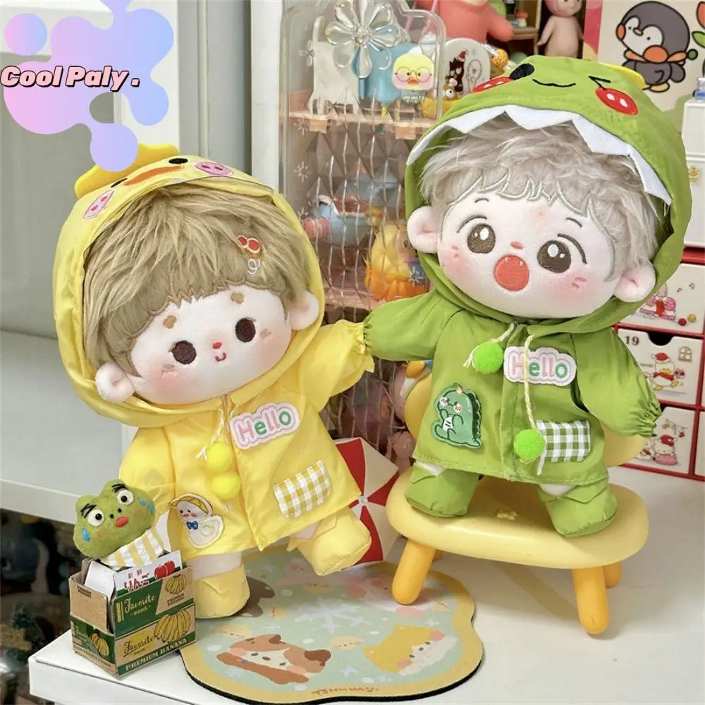 

Dress Up 20cm Cotton Doll Clothes Outdoor Raincoat Dinosaur 10cm Doll Outfit Onesuit Dress Star Doll Clothes Doll Accessories