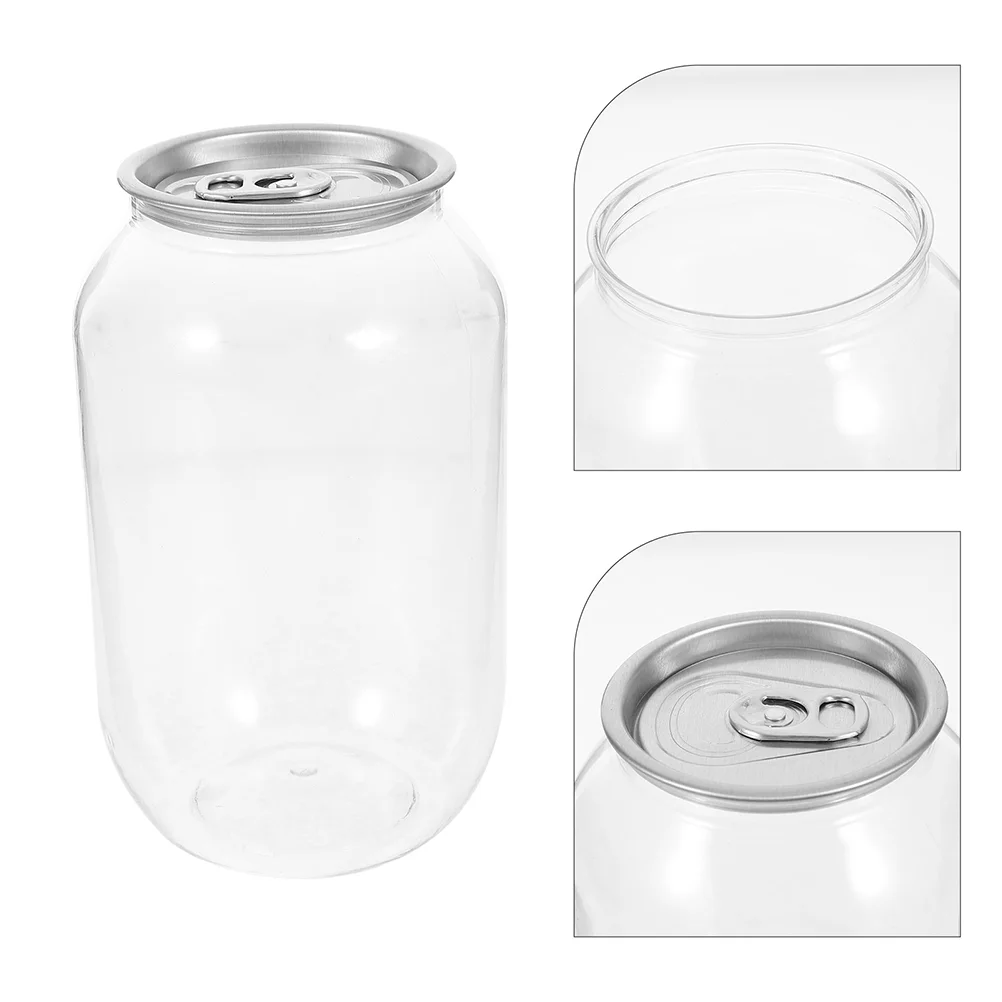 5 PCS Cans Empty Juice Containers Juicer Machines Bottles with Caps Water Plastic Clear Beverage Fruit