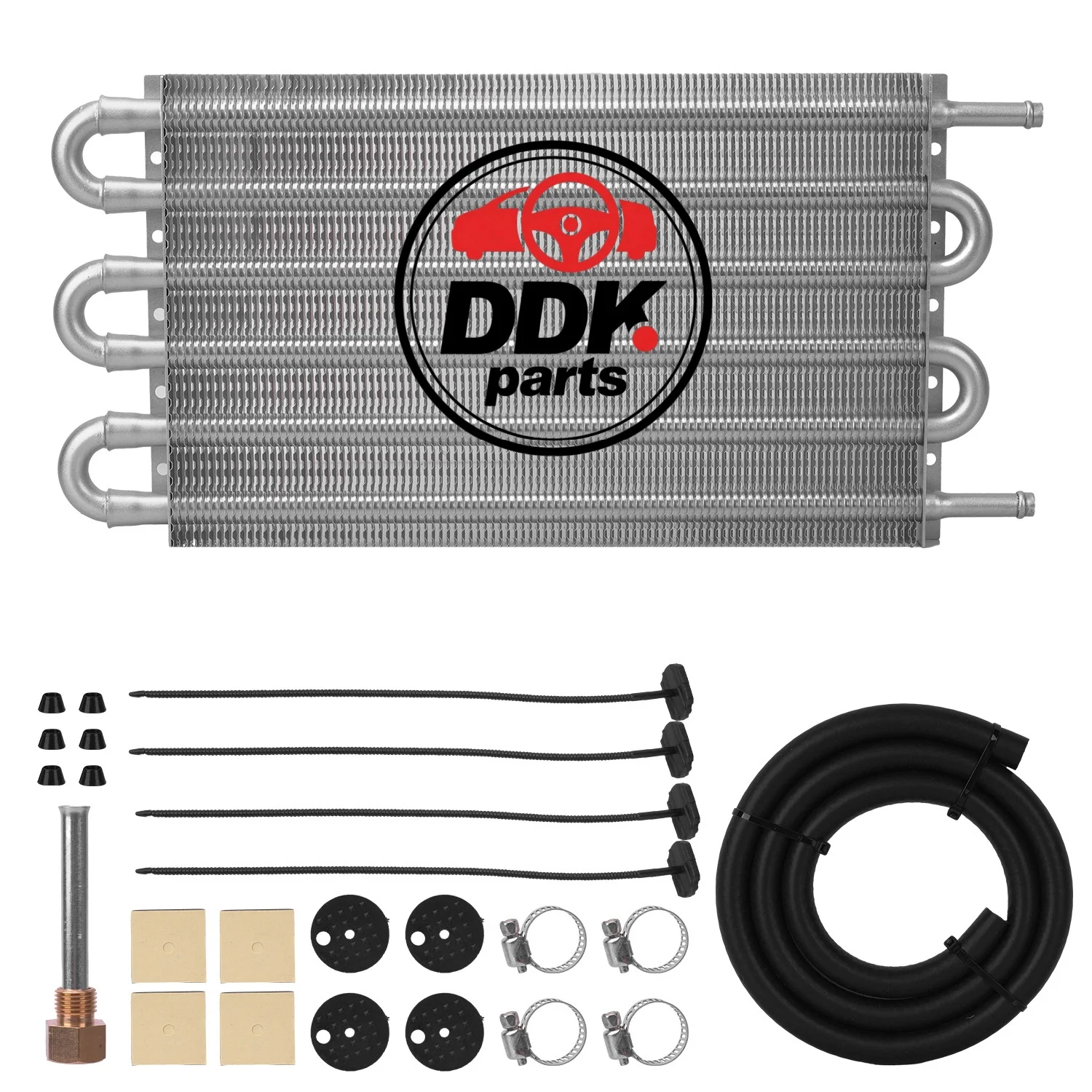 Universal Transmission Oil Cooler Kit Engine Fin Design Hose Mounting Ultra-Cool Tube Radiator Aluminium 4 6 8 Pass Tube