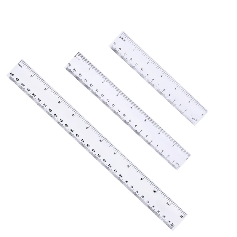 

15cm 20cm 30cm Straight Ruler Transparent Plastic Ruler Drawing Tool Desk Accessories Student Stationery School Office Supplies