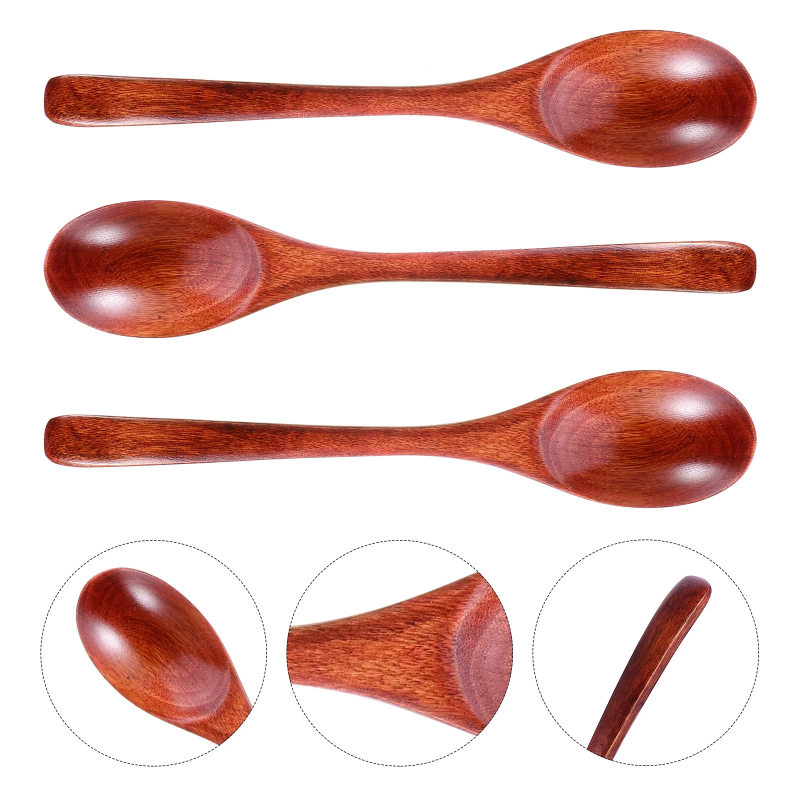 

6pcs Wooden Soup Spoon Thickened Natural Ladle For Cake Coffee Dessert Hot Pot Party Supplies Kitchen Accessory Table Utensil