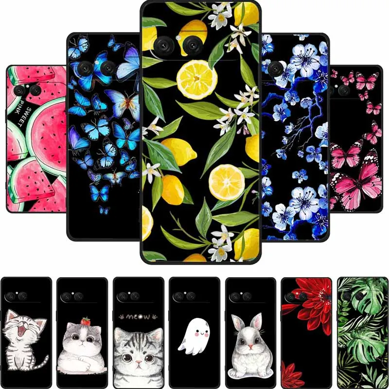 Para Sony Xperia 10 VII Funda de teléfono gato de dibujos animados Funda trasera suave Funda de silicona negra para Sony Xperia 10 VII 2025 Funda Coque Funda