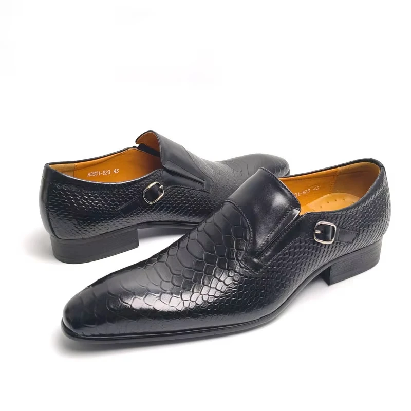 Fashions slip-on loafers buckle leather Shoe daily casual shoes men's Business Formal Office Shoes original designer British