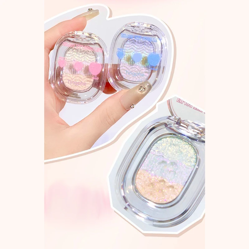 Chameleon Gradient สีอายแชโดว์ Highlighter Lasting Glitter อายแชโดว์ Eyes Brighten Face Shimmer อายแชโดว์แต่งหน้าเครื่องสําอาง