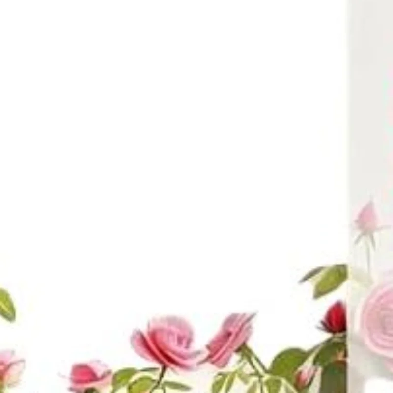 Rose Fence Flowers Wall Art Decor Living Room Self Adhesive Wall Stickers For Bedroom Office Decoration