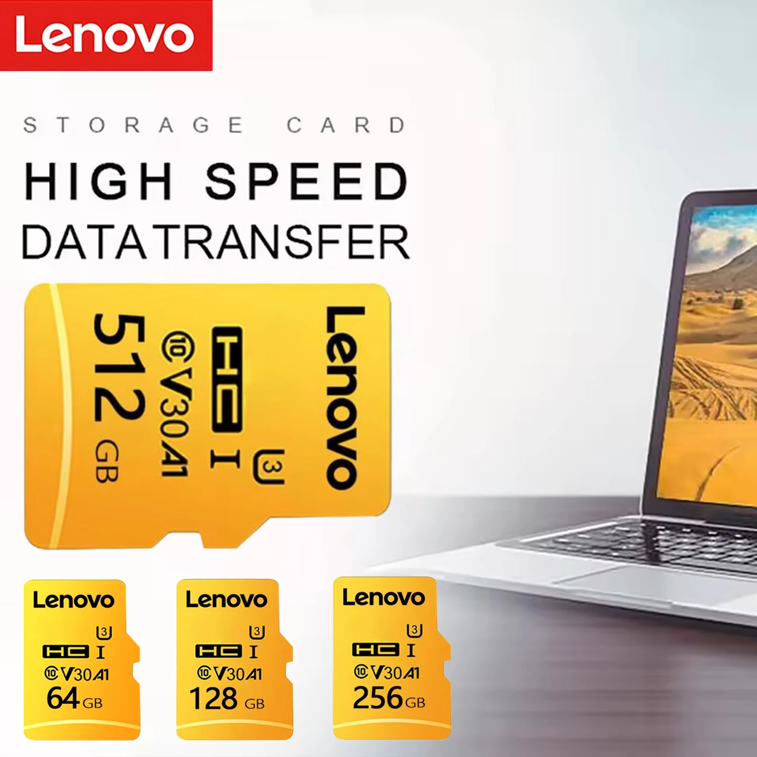 

Высокоскоростная SD-карта Lenovo V30 A1 4K Mirco, 512 ГБ, 256 ГБ, 128 ГБ, карта памяти с бесплатным адаптером для смартфона/планшета/ПК, переходного использования