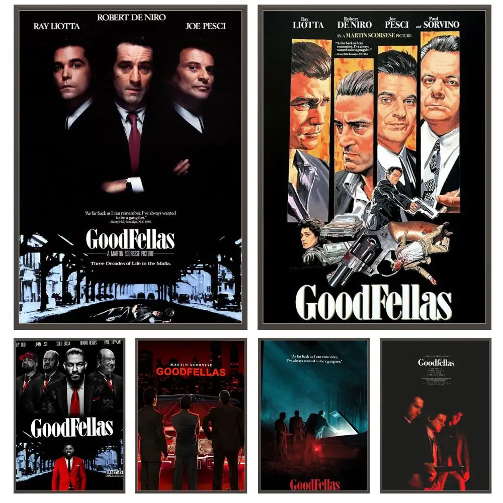 GoodFellas 1990 affiche de film classique polyvalent HD étanche Art mural décor auto-adhésif pour n'importe quel espace cadeau idéal