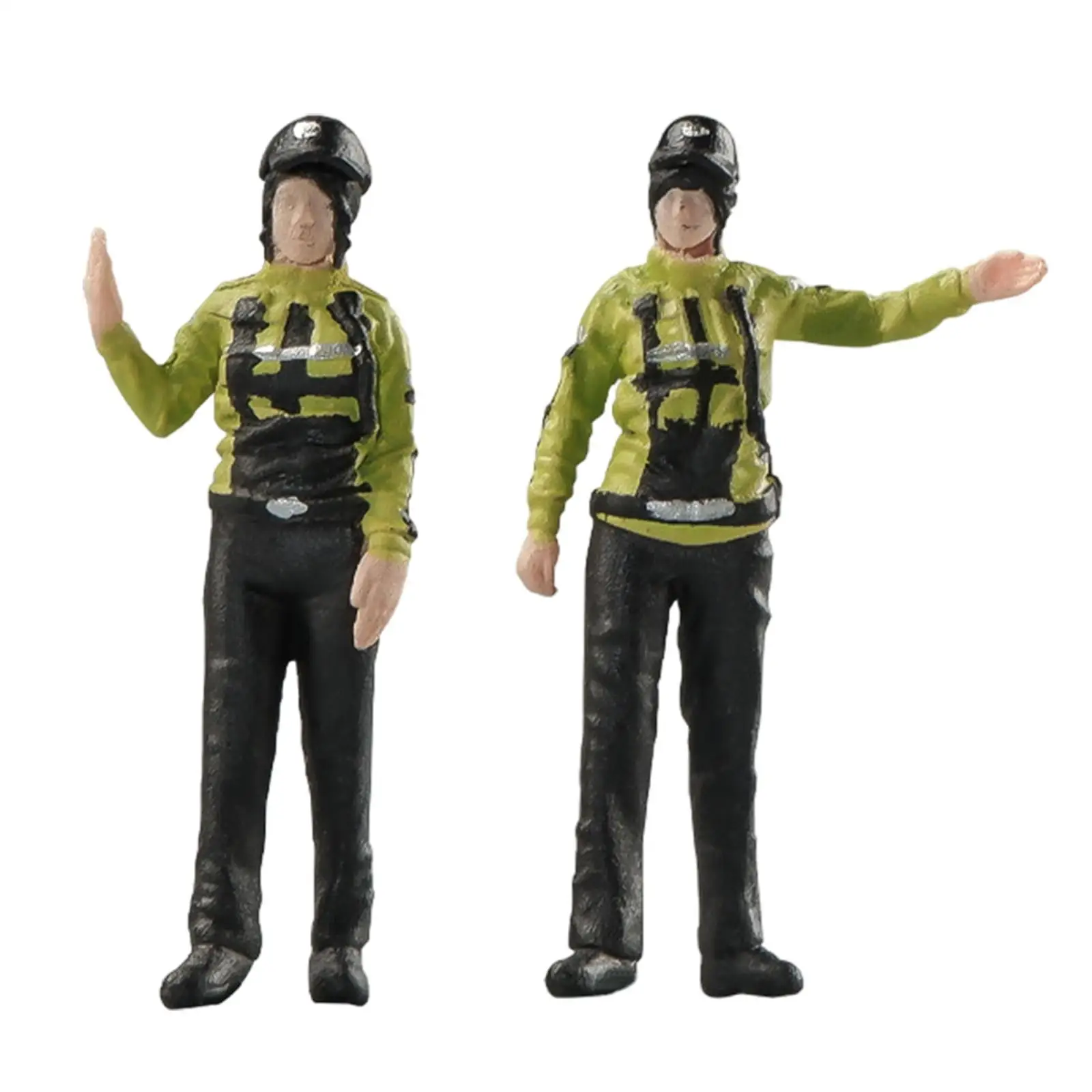 1/64 Scale Female Police Figures Dioramas Sand Table Ornament Figurine Decor Fairy Garden Model Figures Hand Painted Figurines