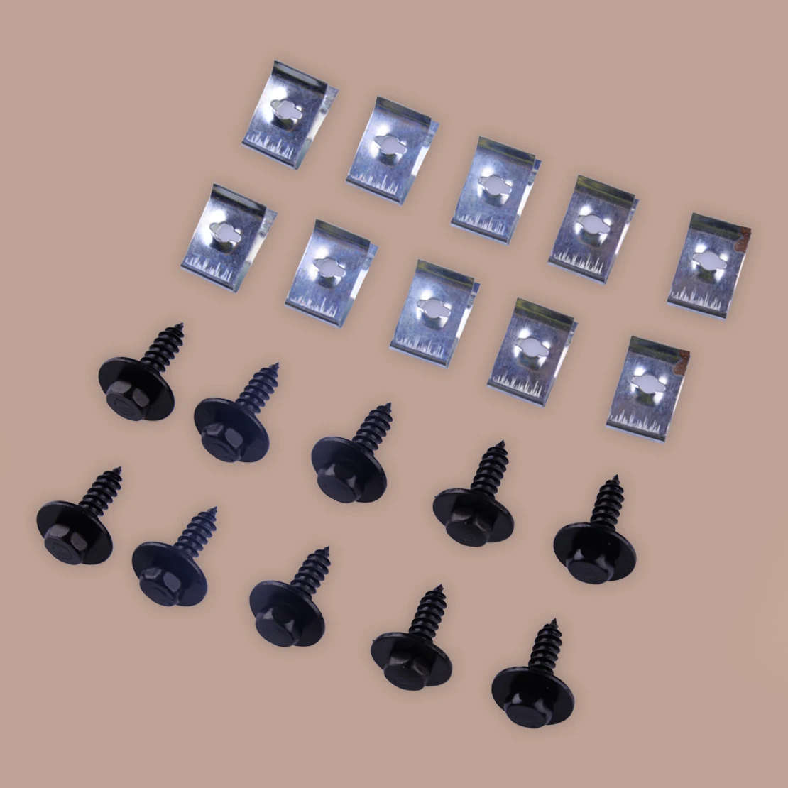 

Universal Car Bumper Splash Shield Guard Under Engine Cover U-nut Clips Screws Rivet Kit New