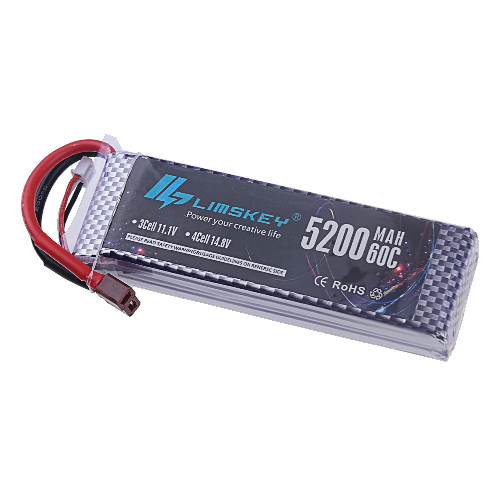 Batteria Lipo 2S 3S 4S 5200mAh 60C con spina T XT60 per auto RC 1/8 1/10 Barche FPV Droni Modelli RC Parti-batteria serie Premium