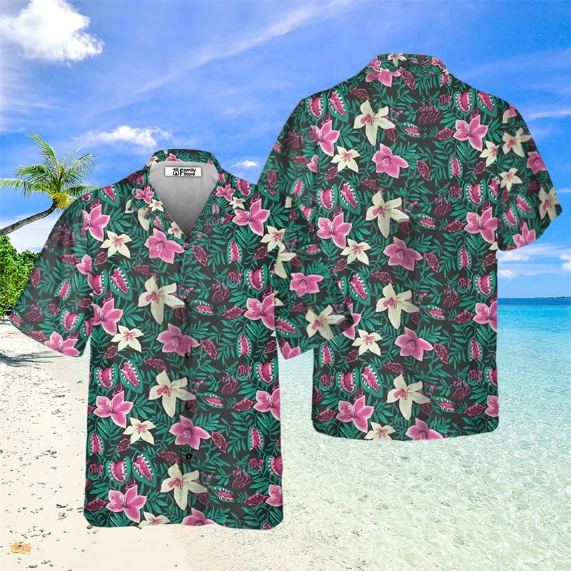 Men\'s Hawaii Summer Popcorn Casual Shirt 3D Beach Social Cartoon Super Large Funny Short Sleeve Dazn New List Sale Floral Shirts