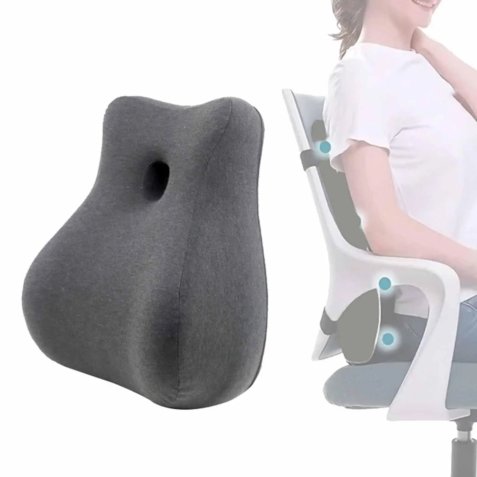 

Lumbar Pillow Soft with Removable Cover for Lower Back Back Support Backrest Back Cushion for Office Home Couch Car Seat Chair