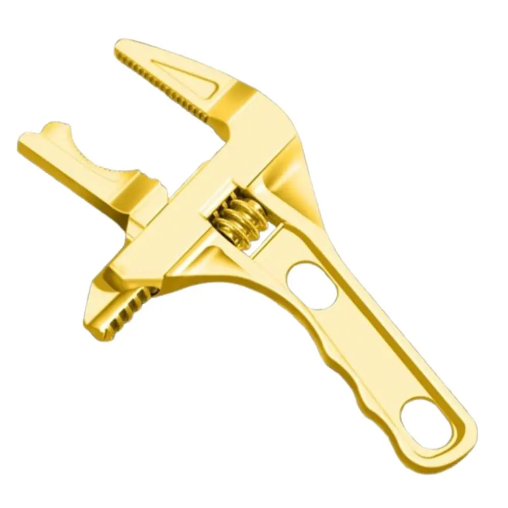 

Short Handle Adjustable Wrench Large Opening High Hardness Bathroom Pipe Spanner Adjustable Universal Plumbing Wrench
