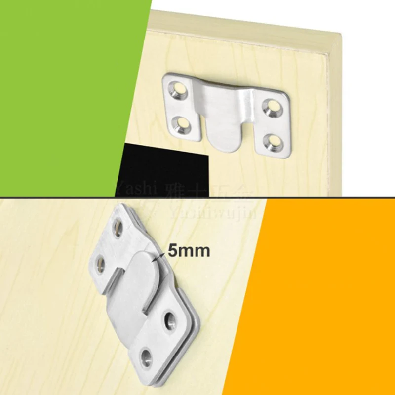 4pcs Headboard Wall Picture Hanger Display Hook Stainless Steel Interlocking Flush Mount Bracket Painting Photo Frame Hardware
