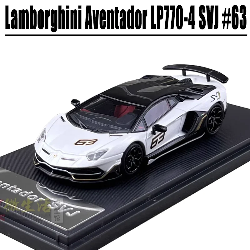 RM 1/64 Lamborghini Aventador LP770-4 SVJ # 63 ของเล่นโลหะผสมมอเตอร์โมเดลโลหะDiecastของขวัญ