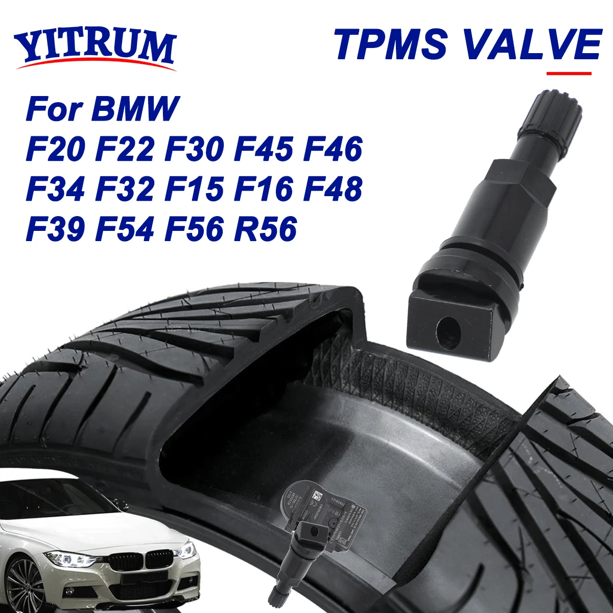 

TPMS Tire Pressure Sensor Black Aluminum Valve Stem For BMW F20 F22 F30 F45 F46 F34 F32 F15 F16 F48 F39 F54 6855539 36106881890